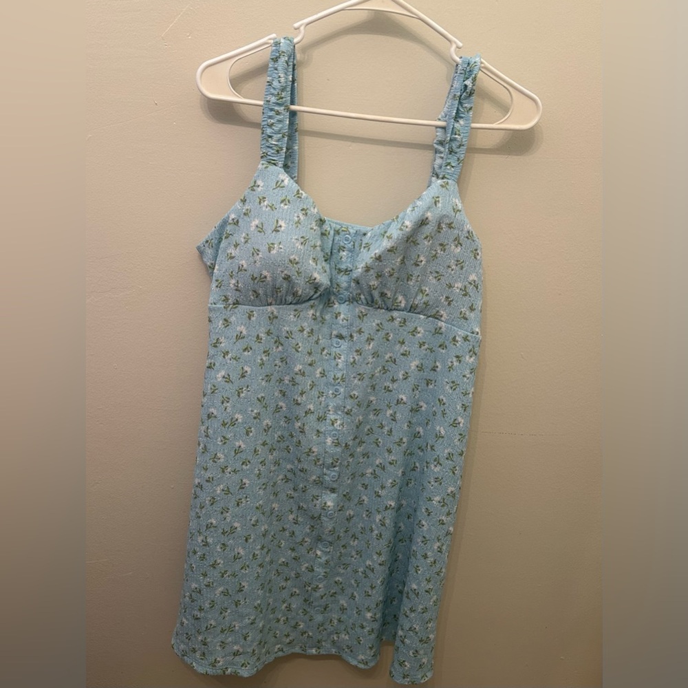 No Boundaries Light Blue Floral Dress